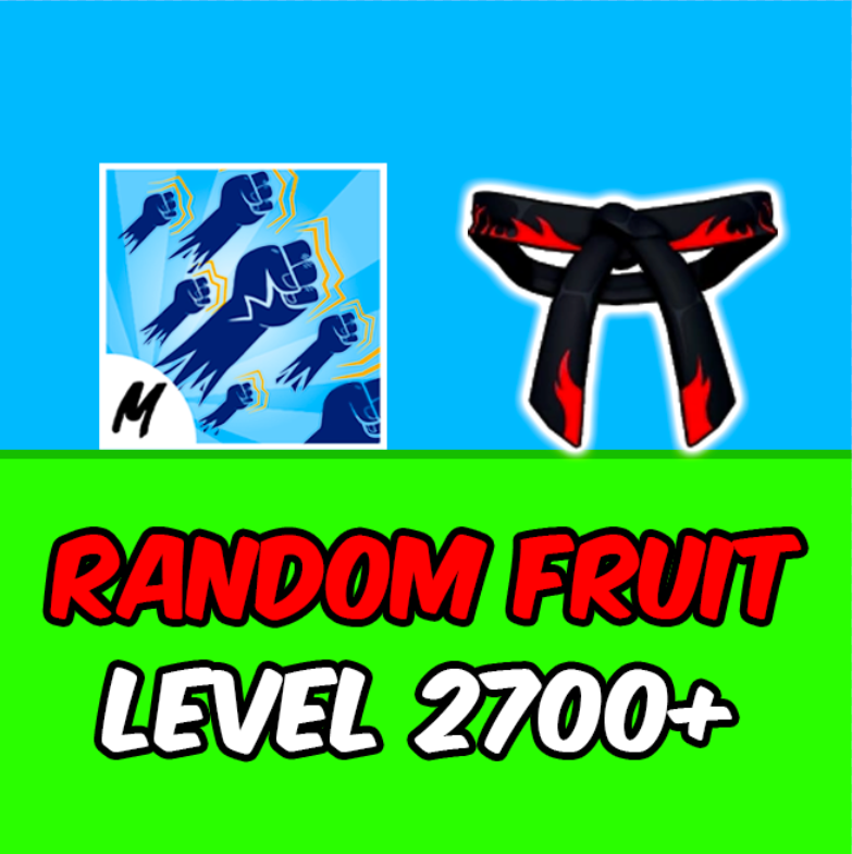 GOD + RANDOM ITEMS + RANDOM TRÁI ÁC QUỶ +  8 ĐAI DOJO + LV 2700 TRỞ LÊN